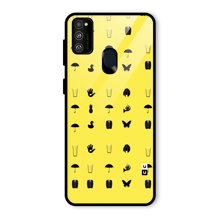 Glass Pattern Glass Back Case for Galaxy M30s