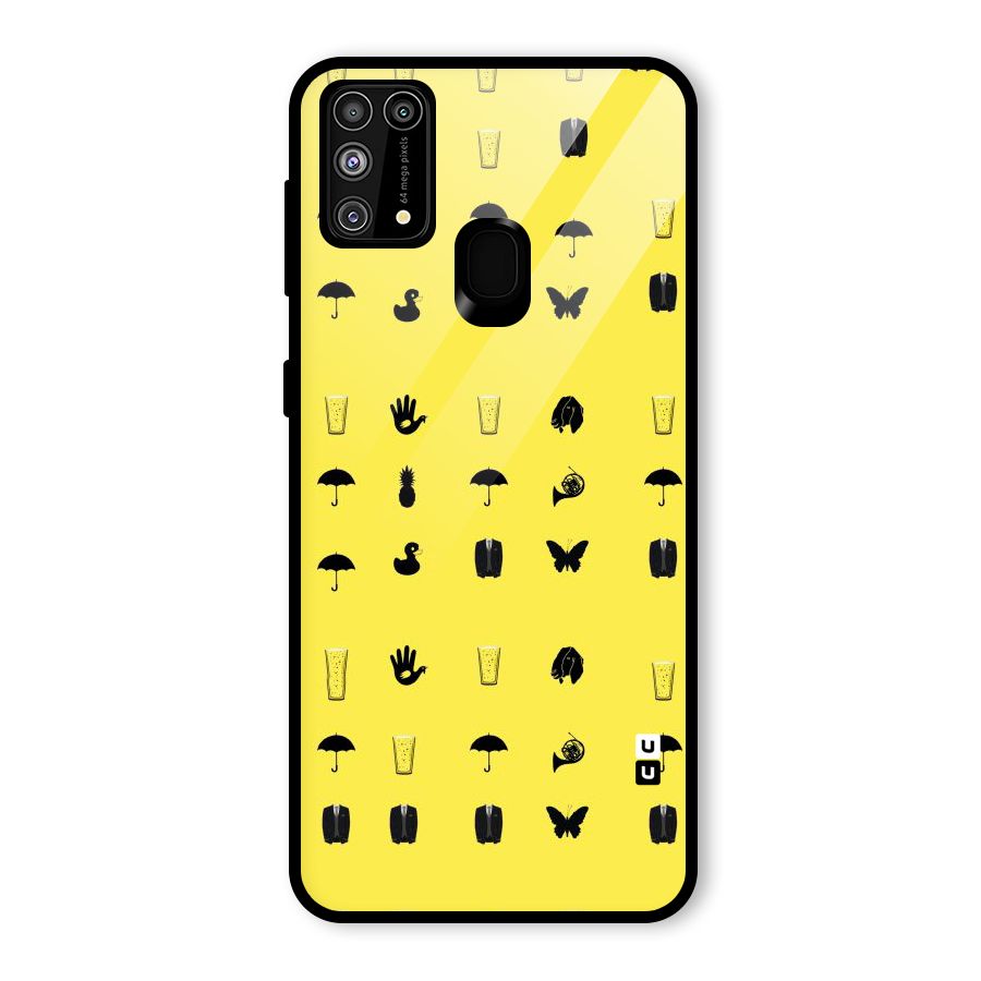 Glass Pattern Glass Back Case for Galaxy M31