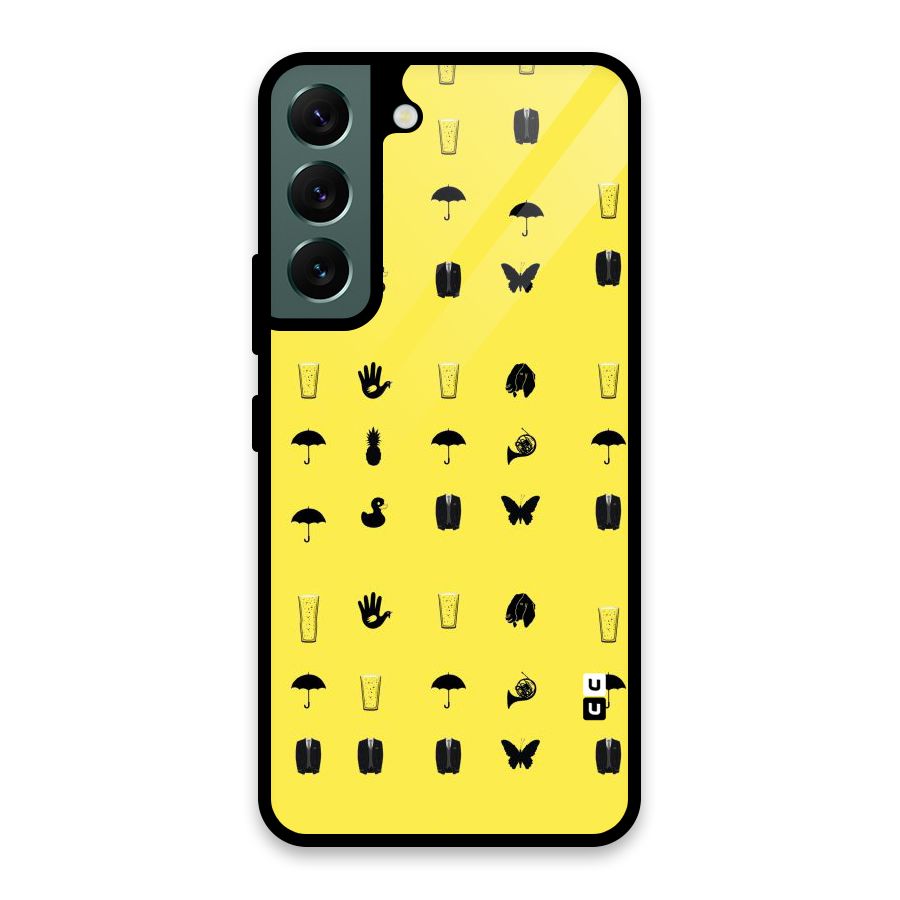 Glass Pattern Glass Back Case for Galaxy S22 5G