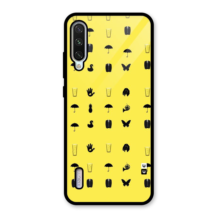Glass Pattern Glass Back Case for Mi A3
