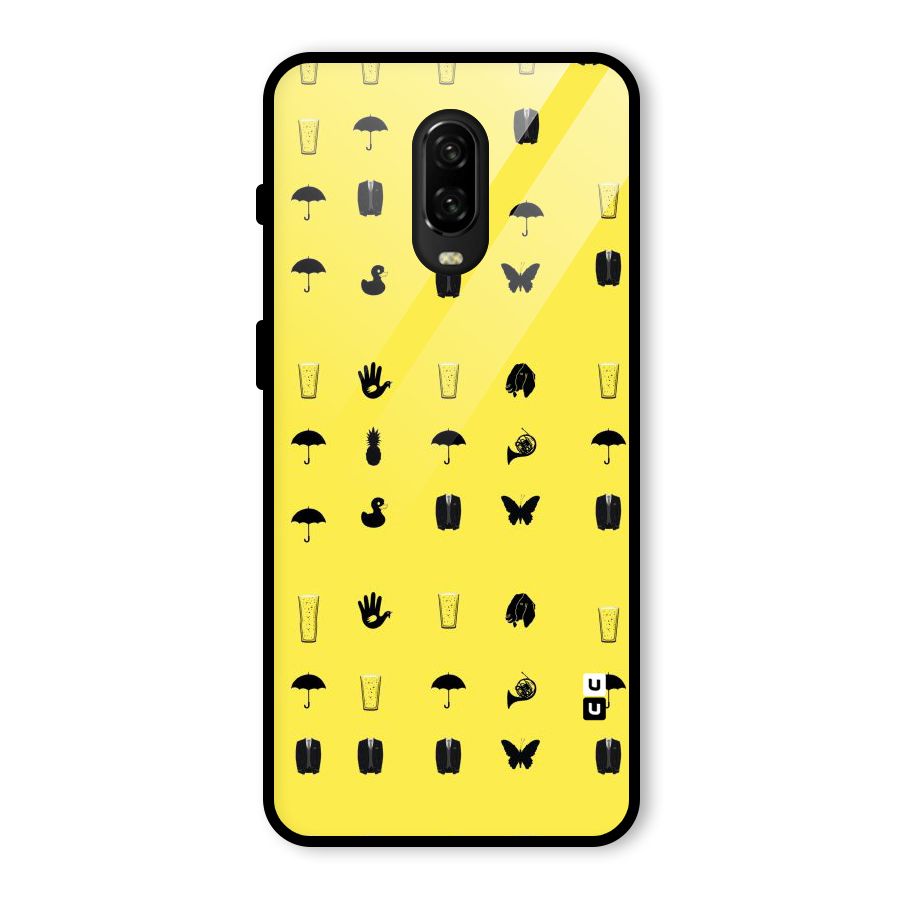 Glass Pattern Glass Back Case for OnePlus 6T