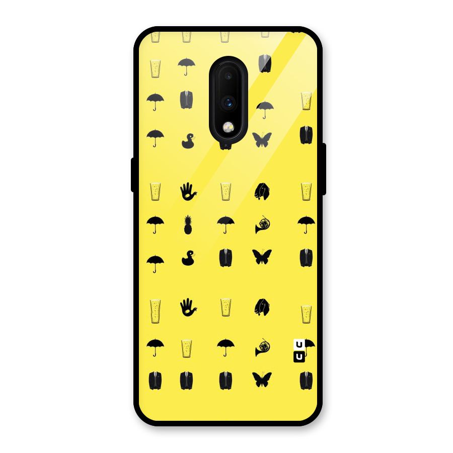 Glass Pattern Glass Back Case for OnePlus 7