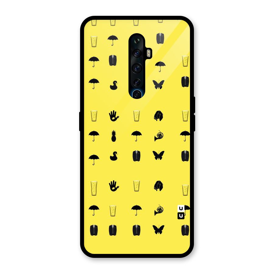 Glass Pattern Glass Back Case for Oppo Reno2 F