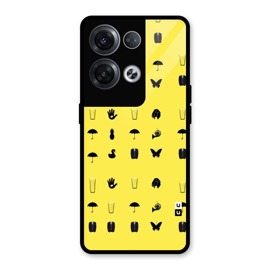 Glass Pattern Glass Back Case for Oppo Reno8 Pro 5G