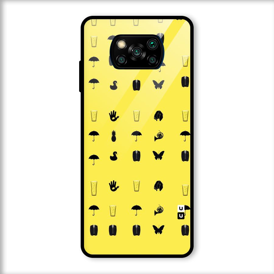 Glass Pattern Glass Back Case for Poco X3