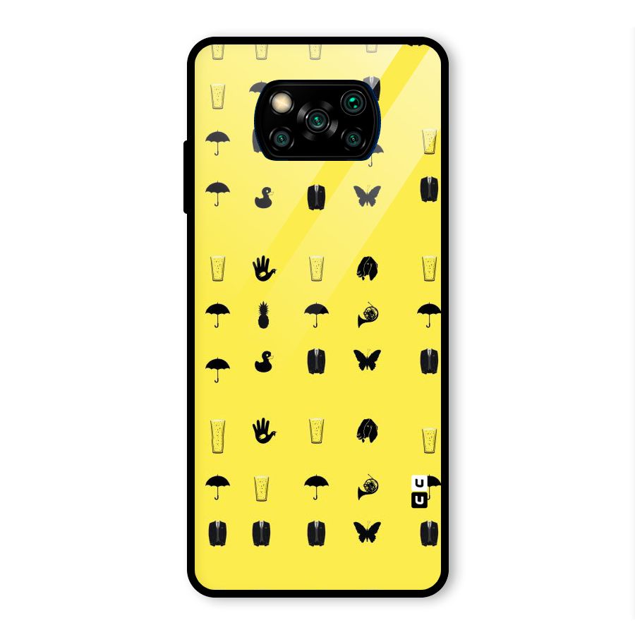 Glass Pattern Glass Back Case for Poco X3 Pro