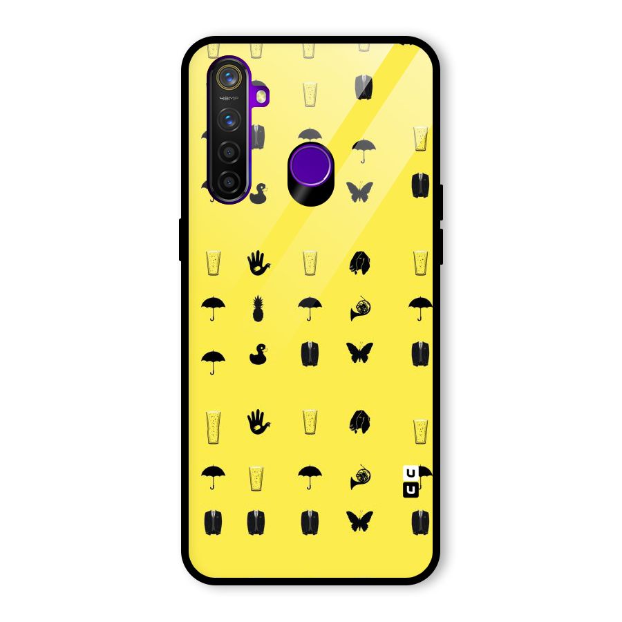 Glass Pattern Glass Back Case for Realme 5 Pro