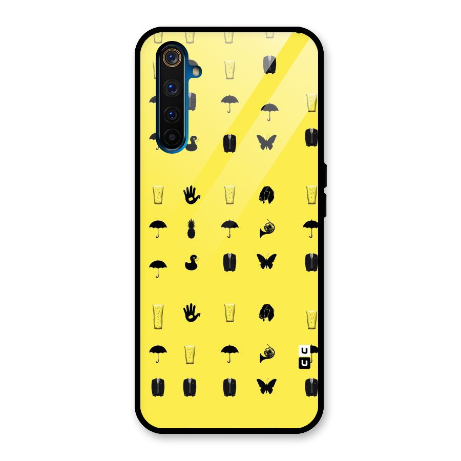 Glass Pattern Glass Back Case for Realme 6 Pro