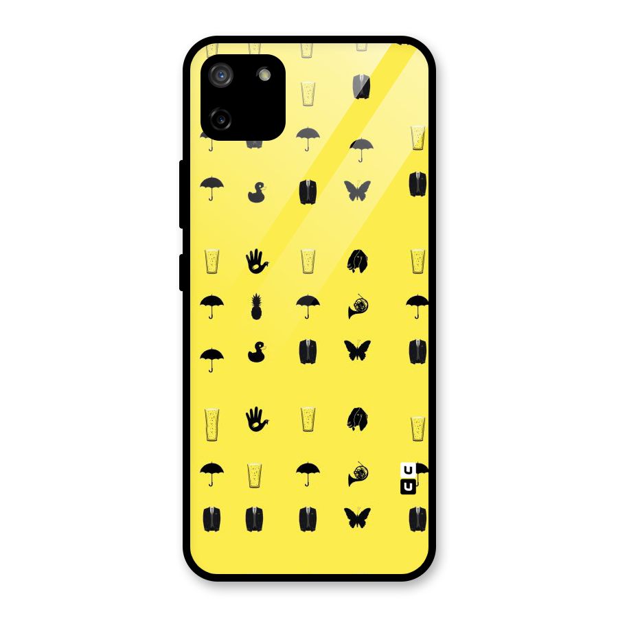 Glass Pattern Glass Back Case for Realme C11