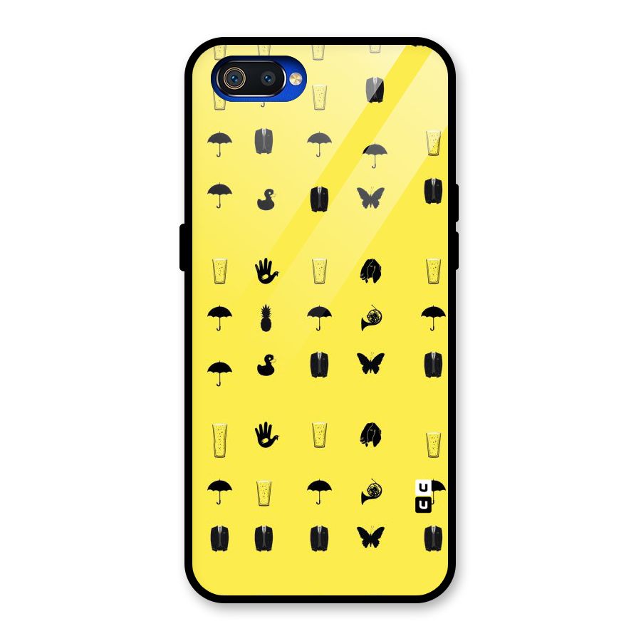 Glass Pattern Glass Back Case for Realme C2