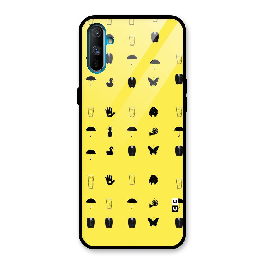 Glass Pattern Glass Back Case for Realme C3