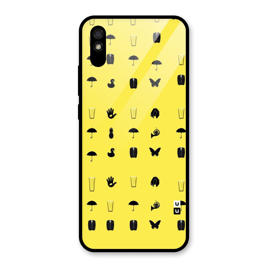 Glass Pattern Glass Back Case for Redmi 9i