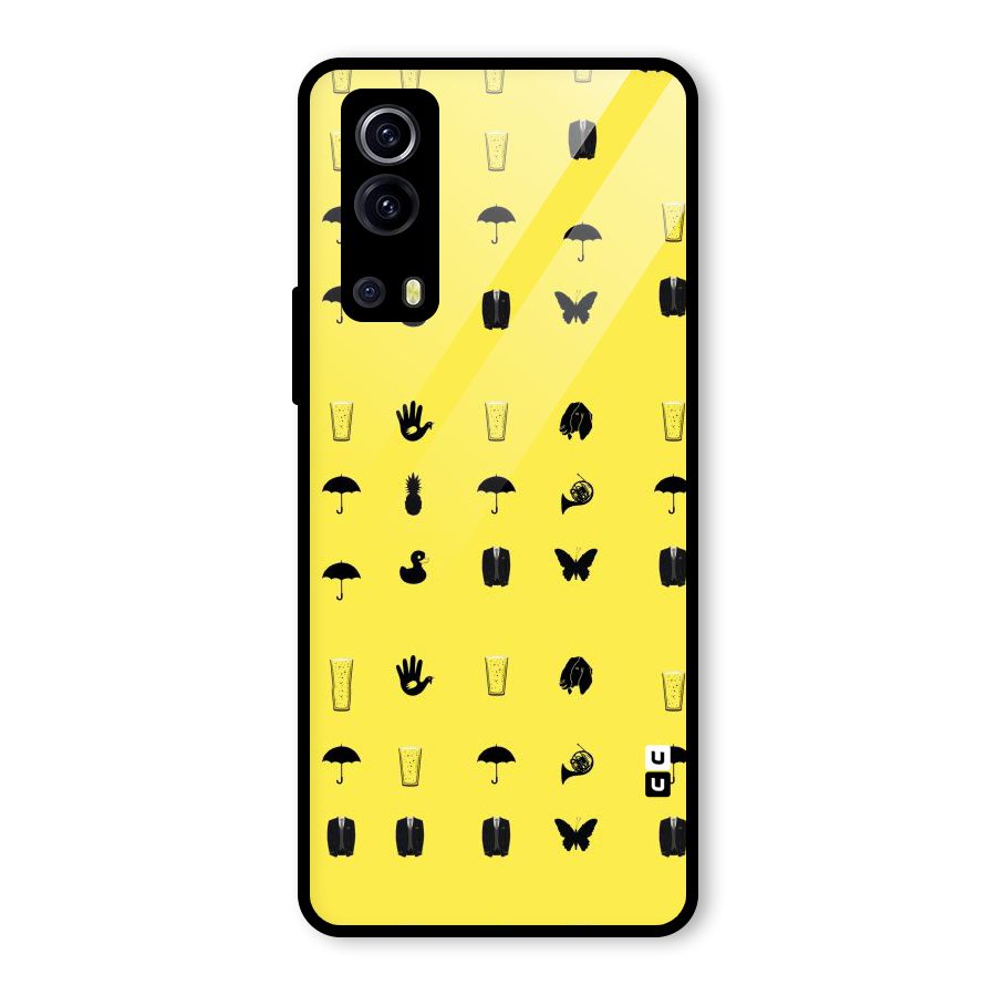 Glass Pattern Glass Back Case for Vivo iQOO Z3