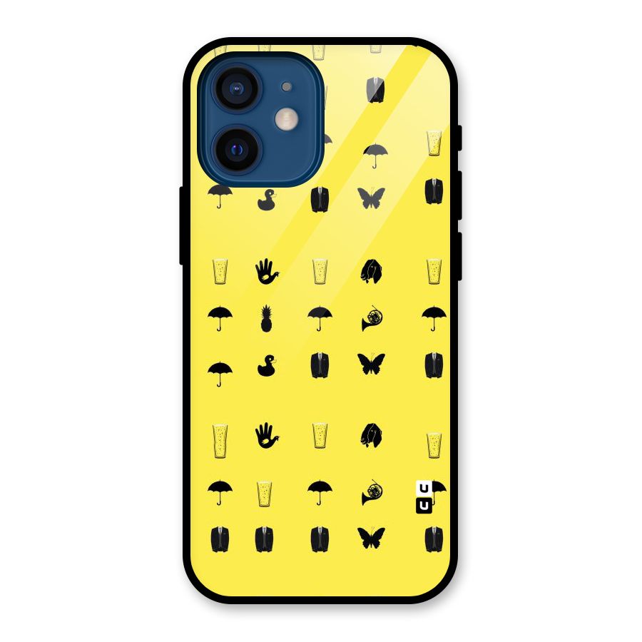 Glass Pattern Glass Back Case for iPhone 12 Mini