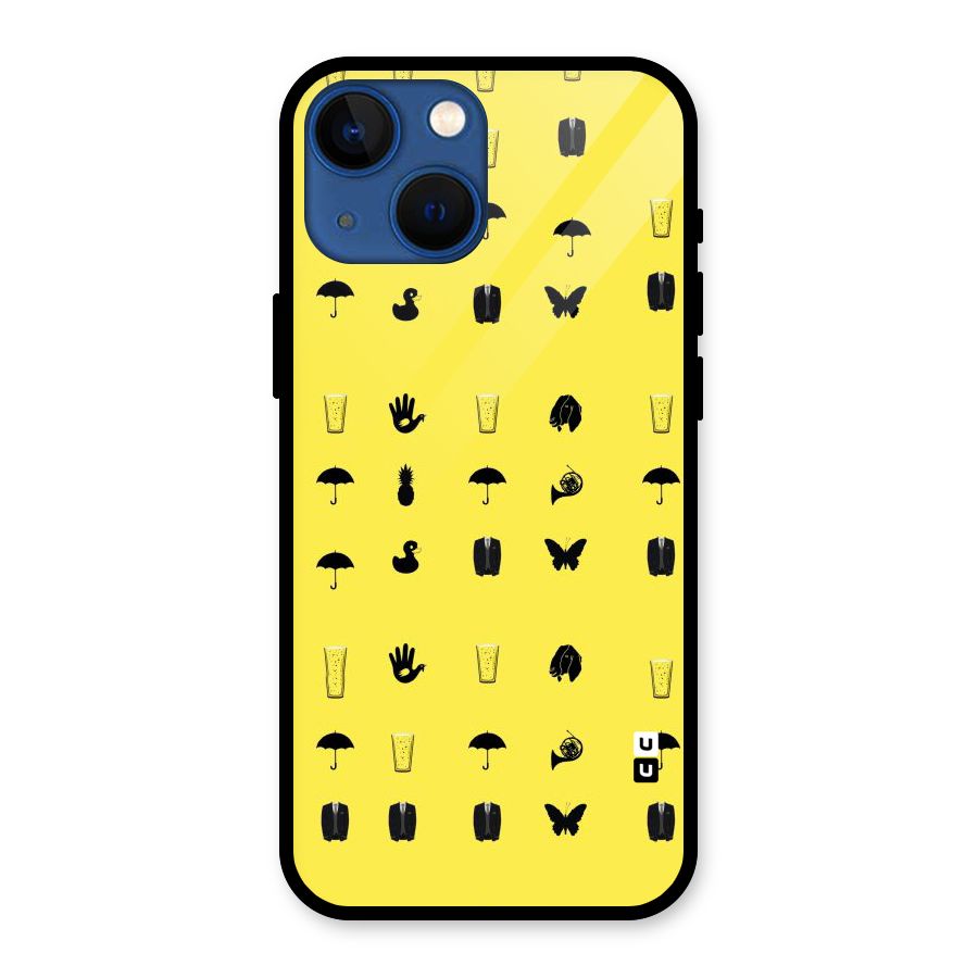 Glass Pattern Glass Back Case for iPhone 13 Mini