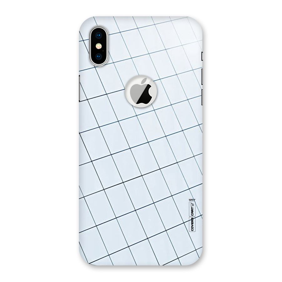 Glass Square Wall Back Case for iPhone X Logo Cut