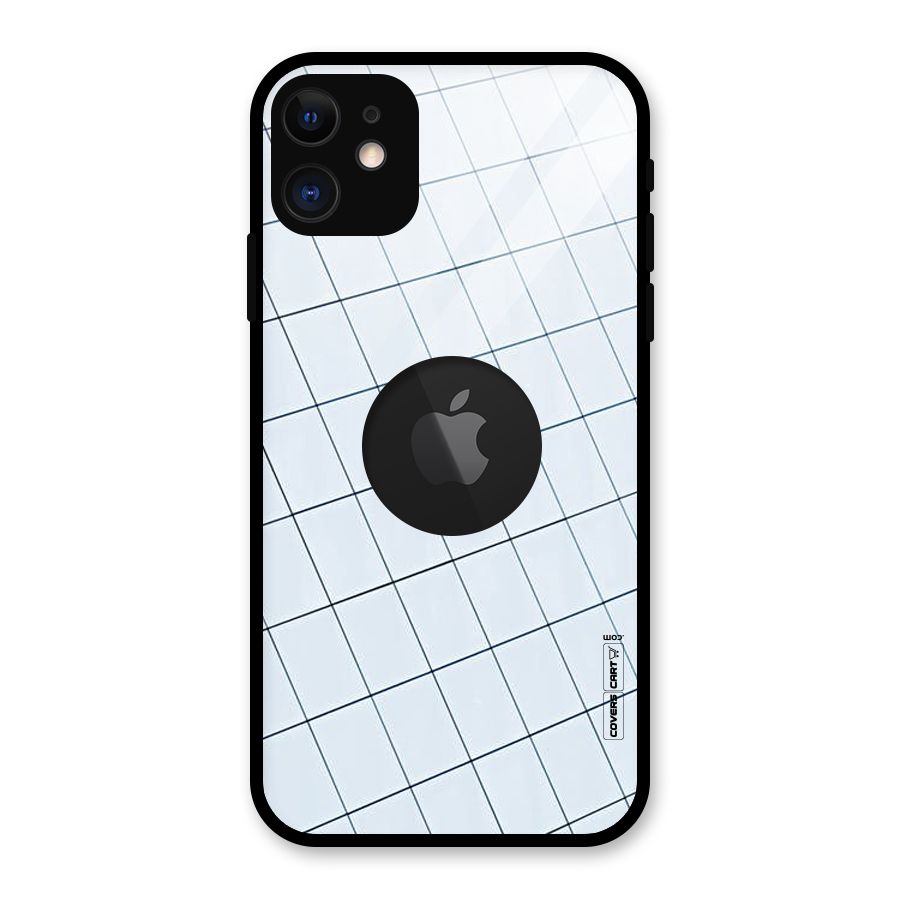 Glass Square Wall Glass Back Case for iPhone 11 Logo Cut