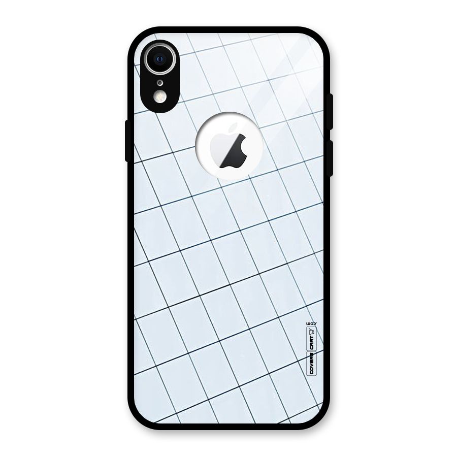 Glass Square Wall Glass Back Case for iPhone XR Logo Cut