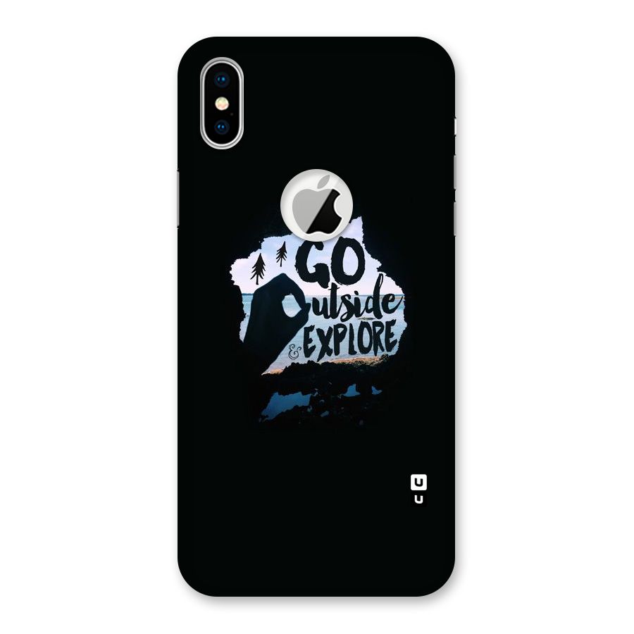 Go Outside Back Case for iPhone X Logo Cut