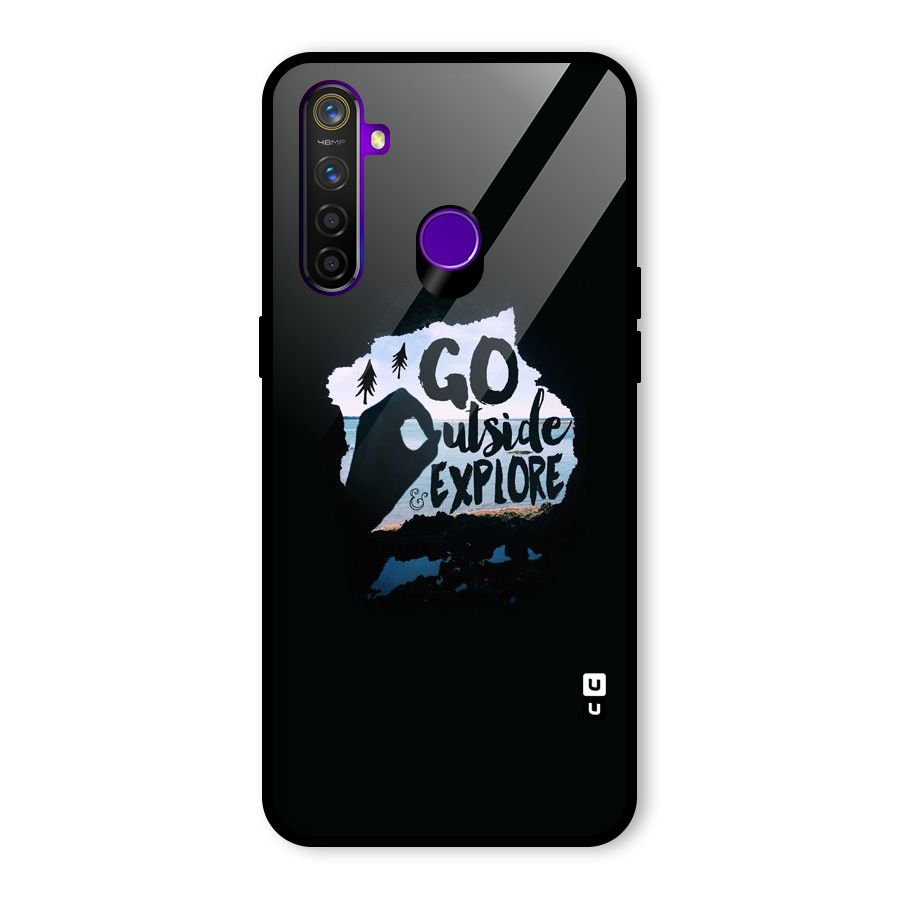 Go Outside Glass Back Case for Realme 5 Pro