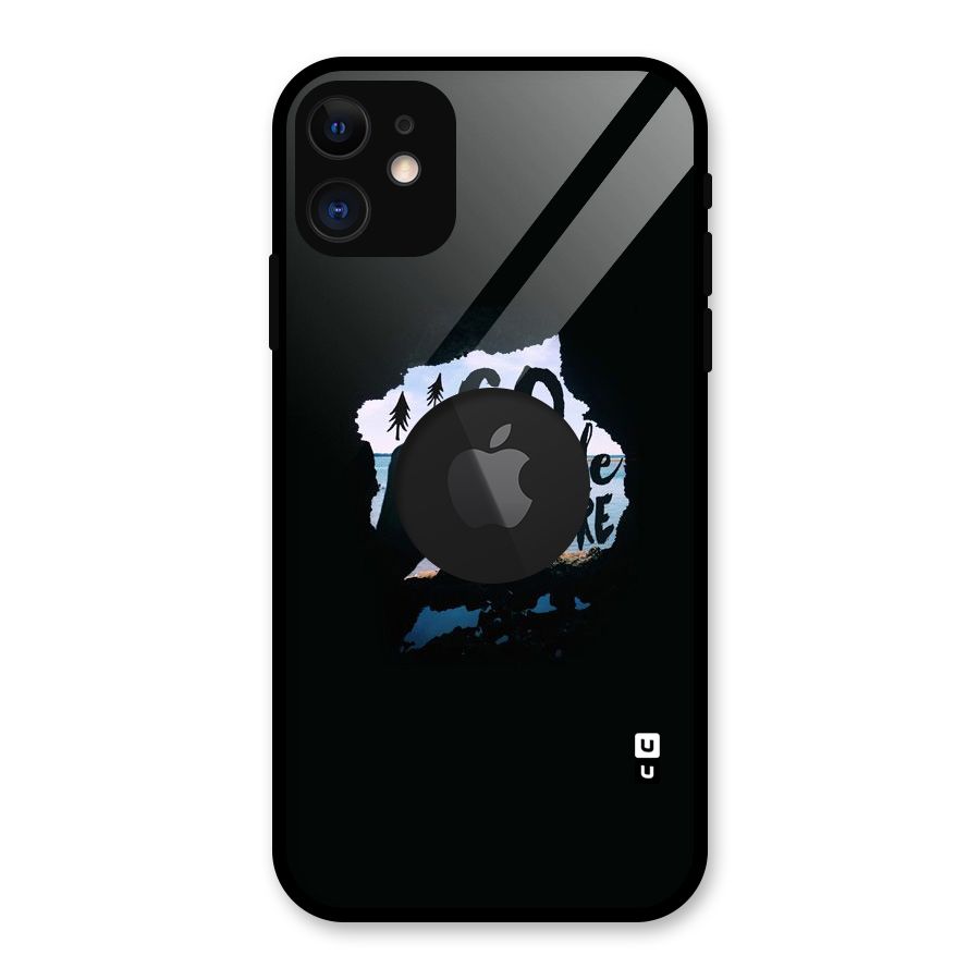 Go Outside Glass Back Case for iPhone 11 Logo Cut