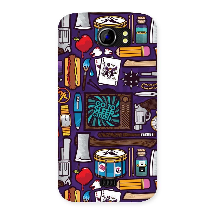 Go To Sleep Back Case for Micromax Canvas 2 A110