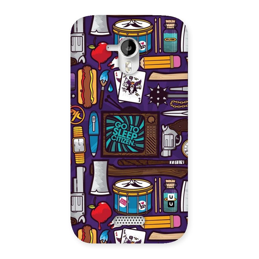 Go To Sleep Back Case for Micromax Canvas HD A116