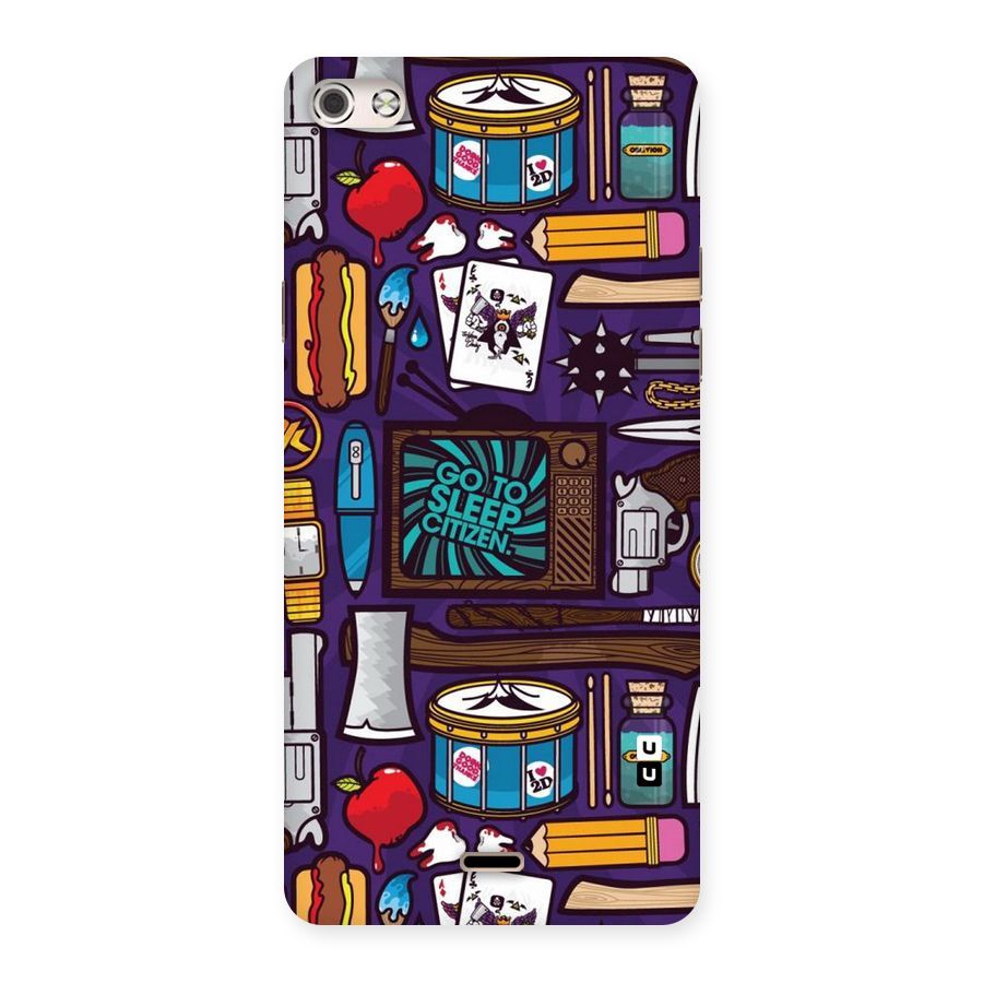 Go To Sleep Back Case for Micromax Canvas Silver 5