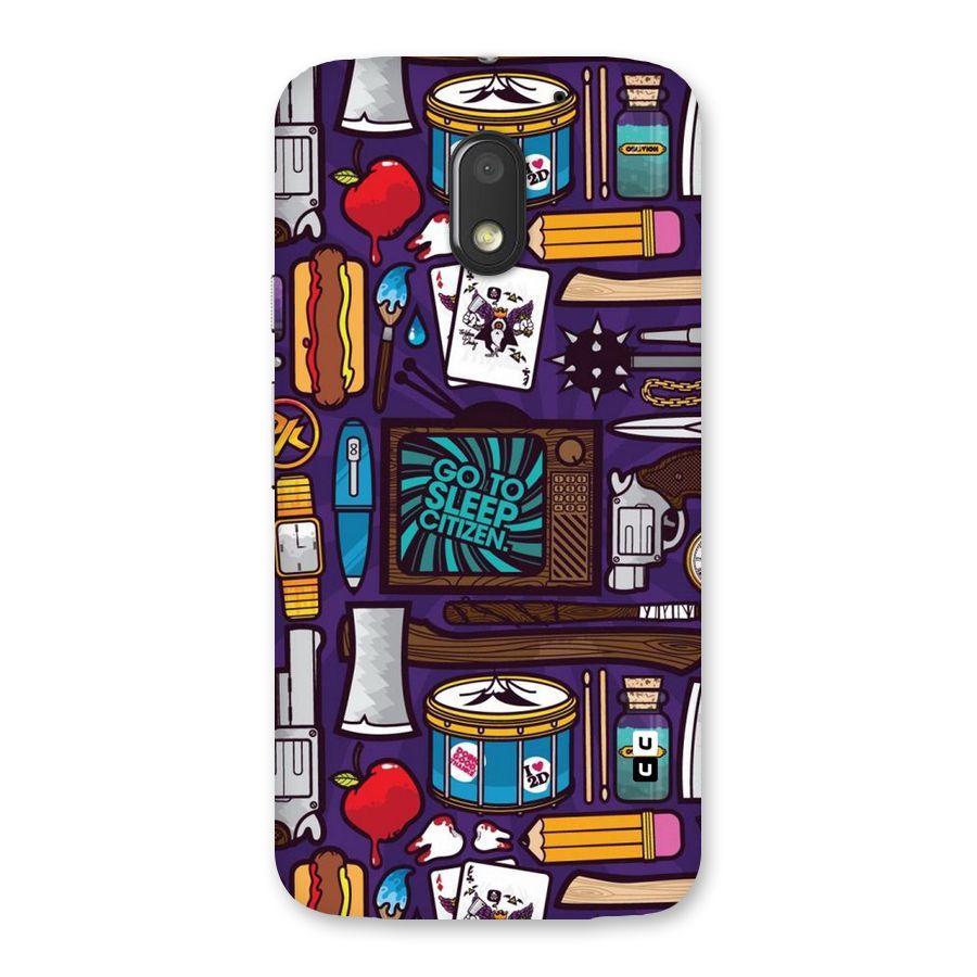 Go To Sleep Back Case for Moto E3 Power