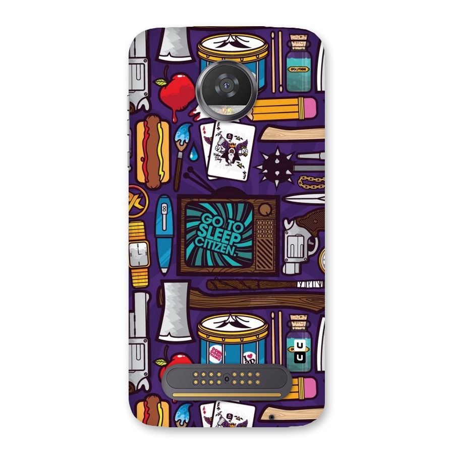 Go To Sleep Back Case for Moto Z2 Play