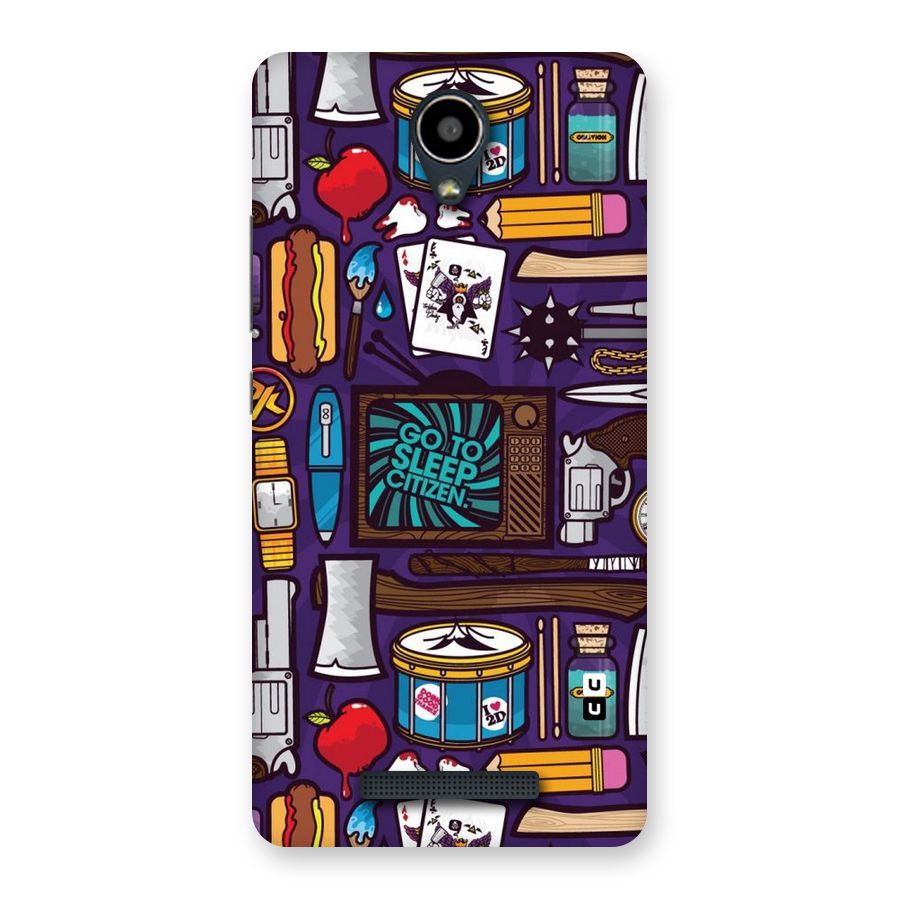 Go To Sleep Back Case for Redmi Note 2