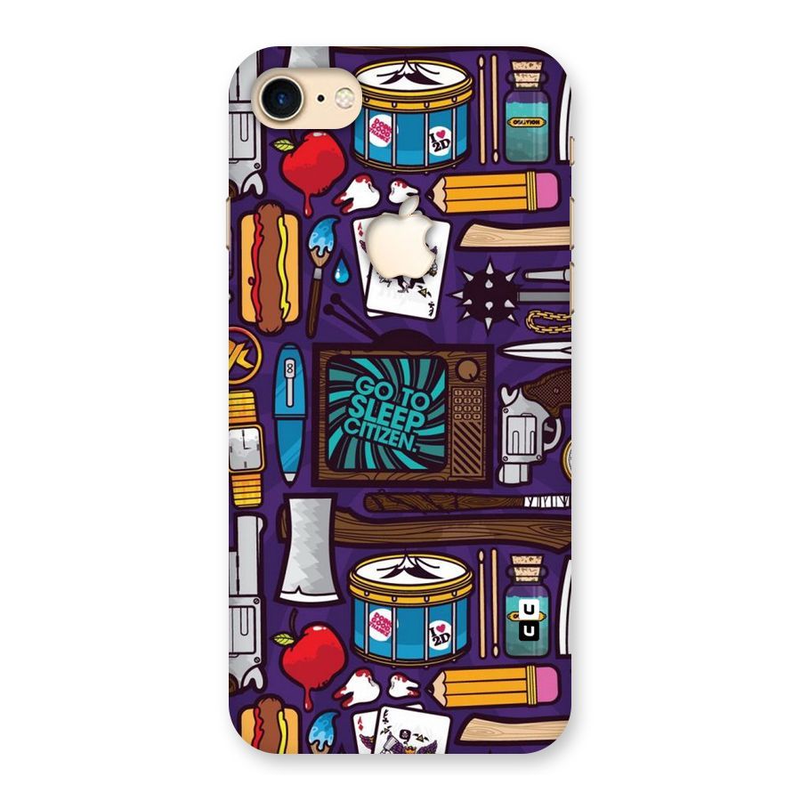 Go To Sleep Back Case for iPhone 7 Apple Cut