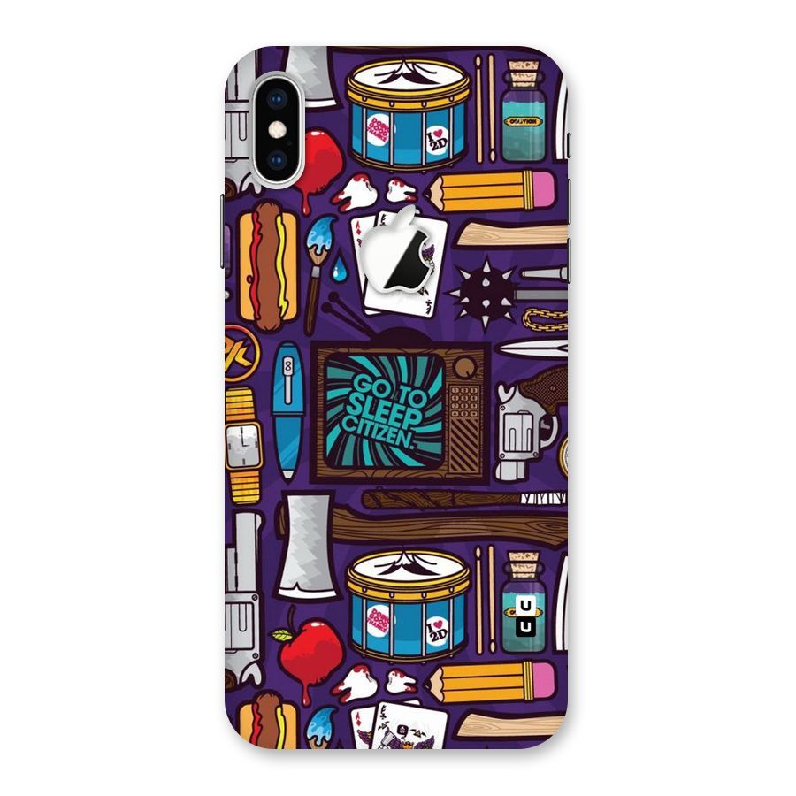 Go To Sleep Back Case for iPhone XS Max Apple Cut