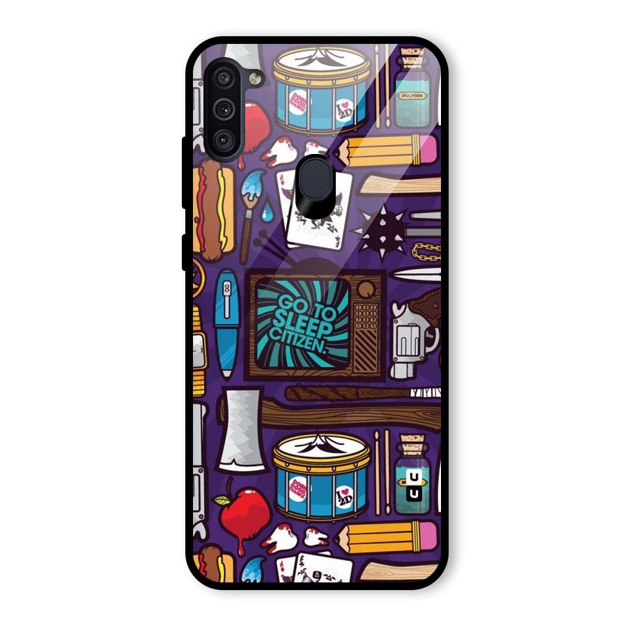 Go To Sleep Glass Back Case for Galaxy M11