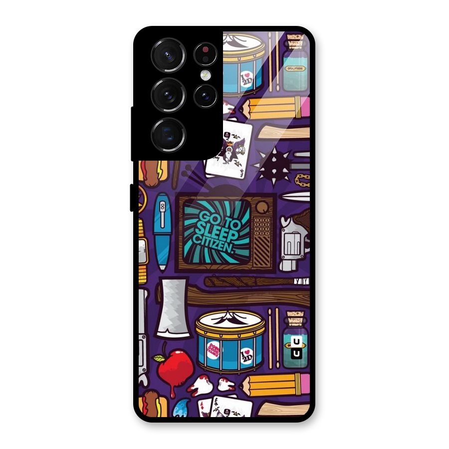 Go To Sleep Glass Back Case for Galaxy S21 Ultra 5G