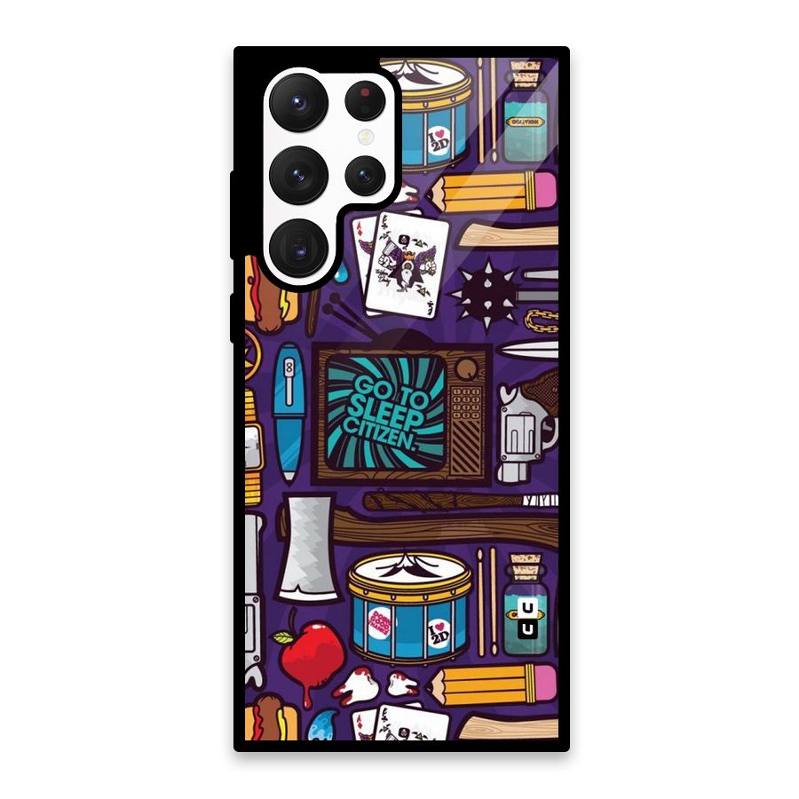 Go To Sleep Glass Back Case for Galaxy S22 Ultra 5G