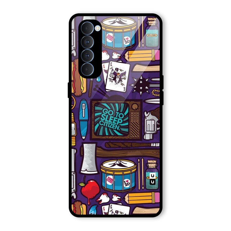 Go To Sleep Glass Back Case for Oppo Reno4 Pro