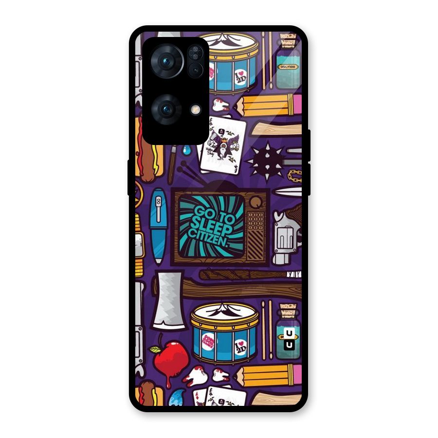 Go To Sleep Glass Back Case for Oppo Reno7 Pro 5G