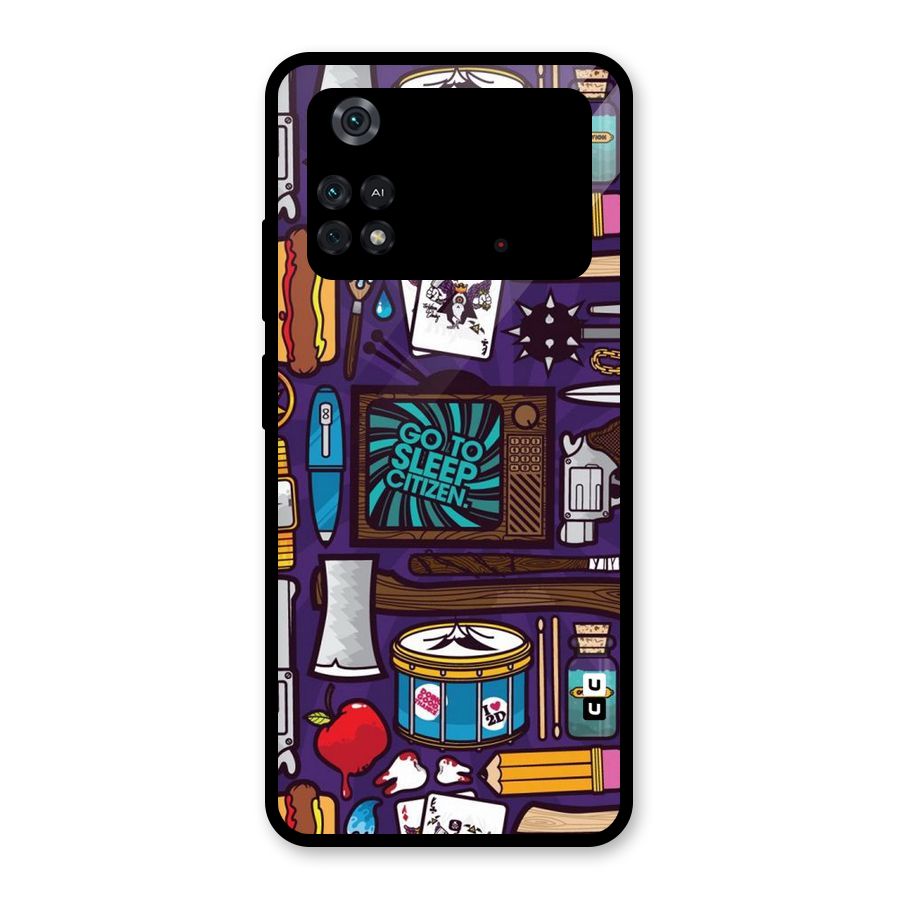Go To Sleep Glass Back Case for Poco M4 Pro 4G