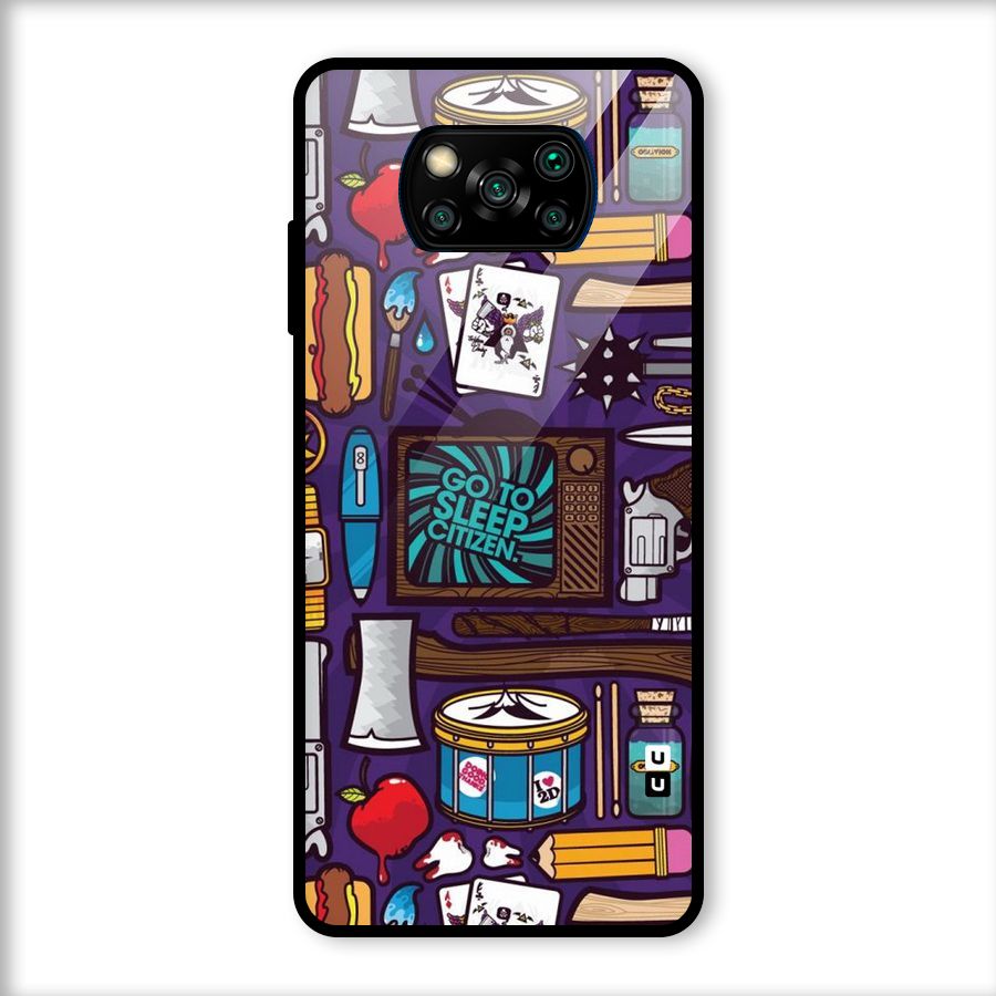 Go To Sleep Glass Back Case for Poco X3