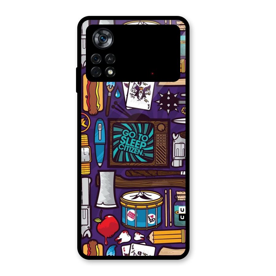 Go To Sleep Glass Back Case for Poco X4 Pro 5G