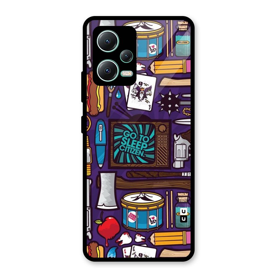 Go To Sleep Glass Back Case for Redmi Note 12 5G