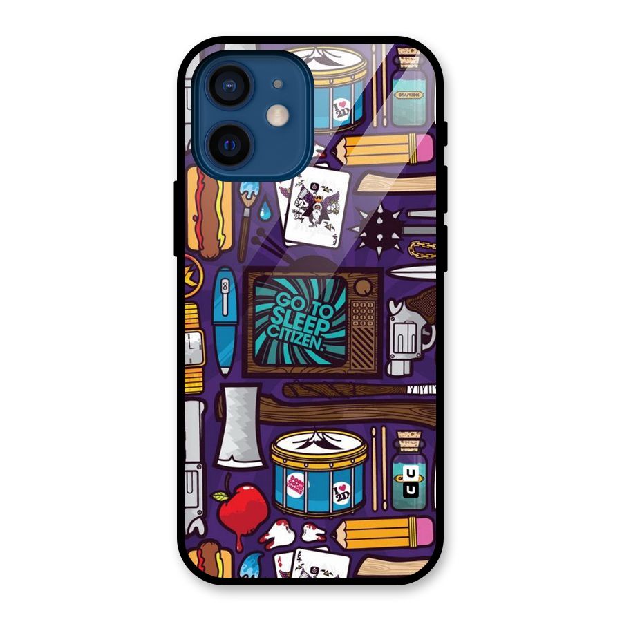 Go To Sleep Glass Back Case for iPhone 12 Mini