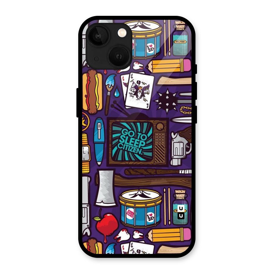 Go To Sleep Glass Back Case for iPhone 13