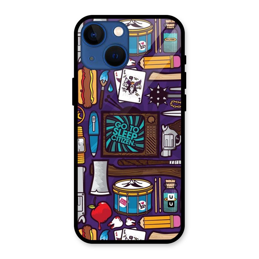 Go To Sleep Glass Back Case for iPhone 13 Mini