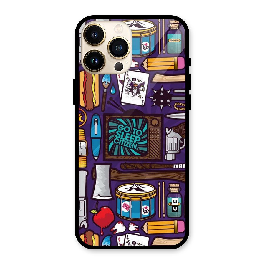 Go To Sleep Glass Back Case for iPhone 13 Pro Max