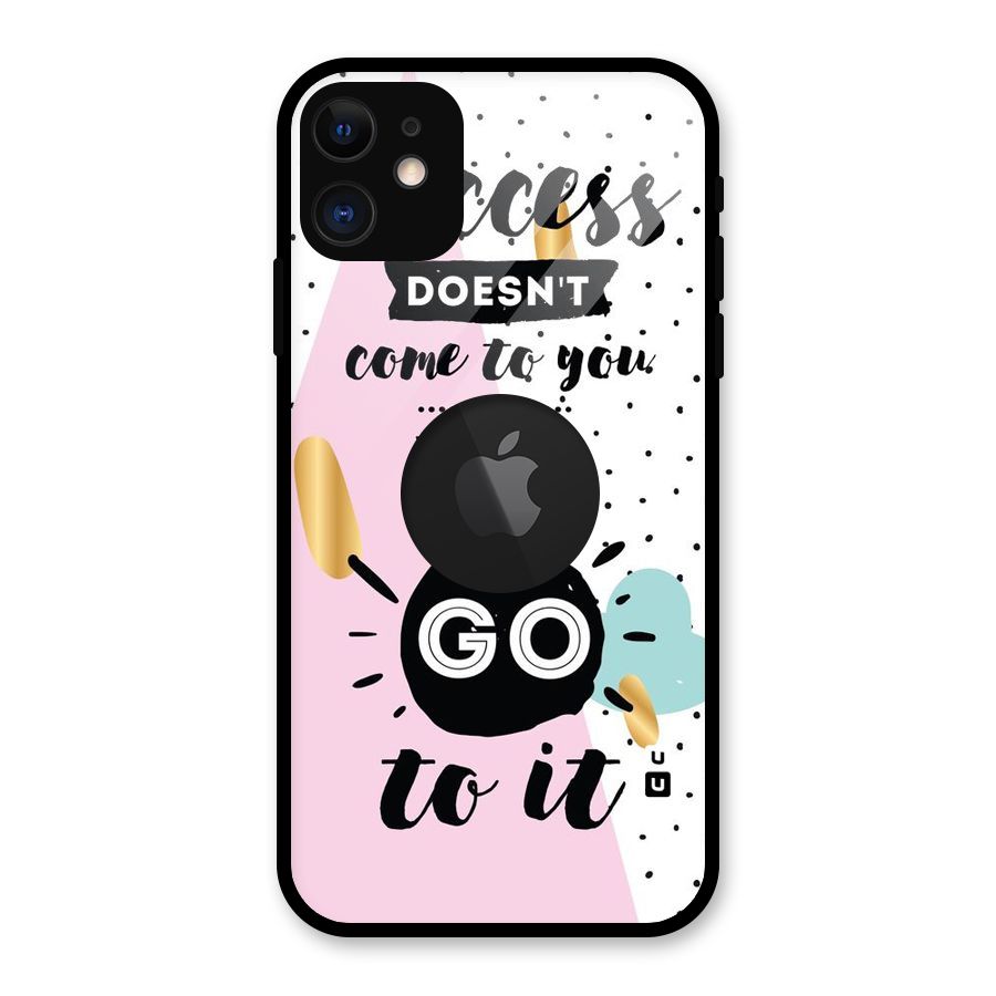 Go To Success Glass Back Case for iPhone 11 Logo Cut