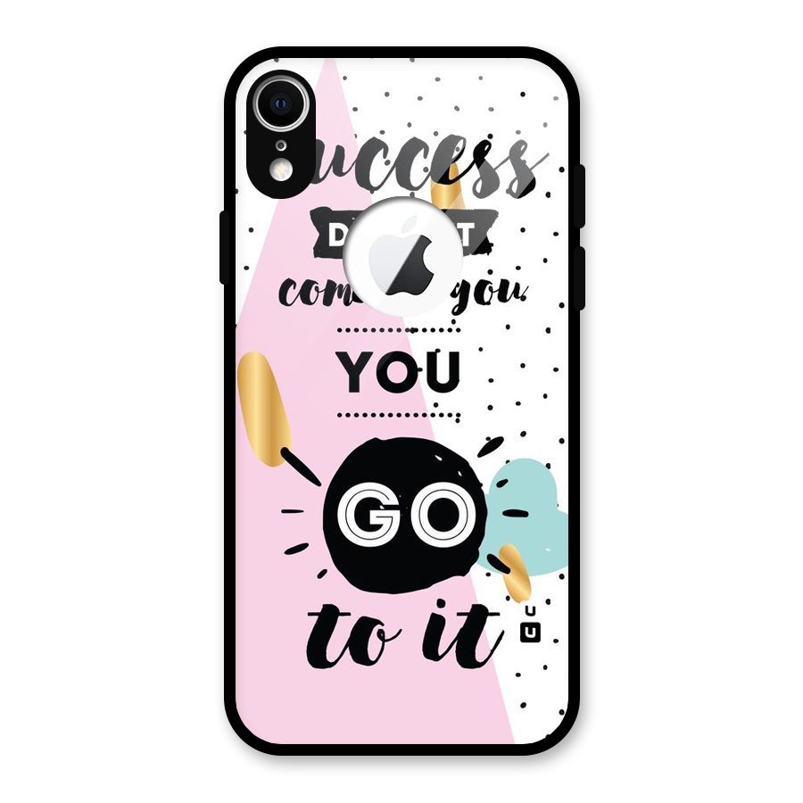 Go To Success Glass Back Case for iPhone XR Logo Cut