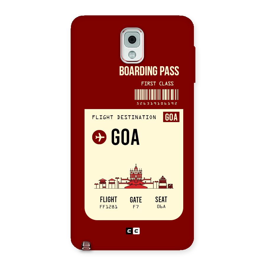 Goa Boarding Pass Back Case for Galaxy Note 3
