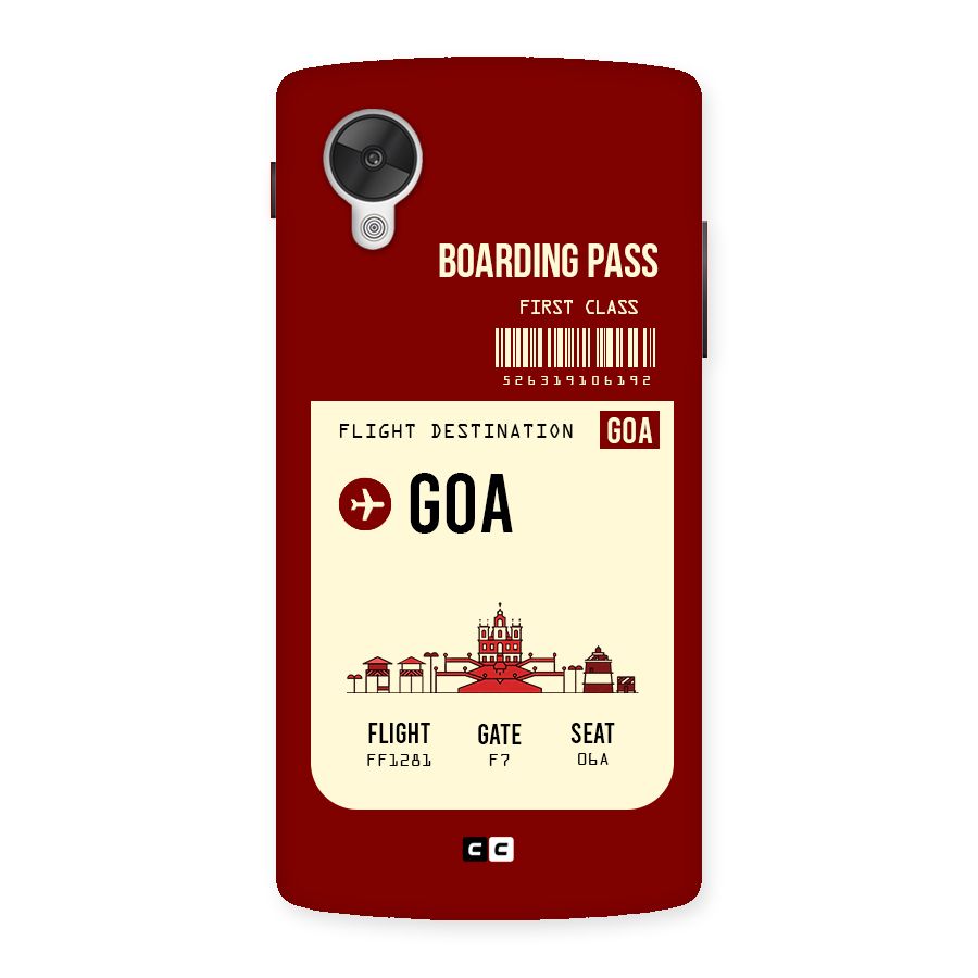Goa Boarding Pass Back Case for Google Nexsus 5